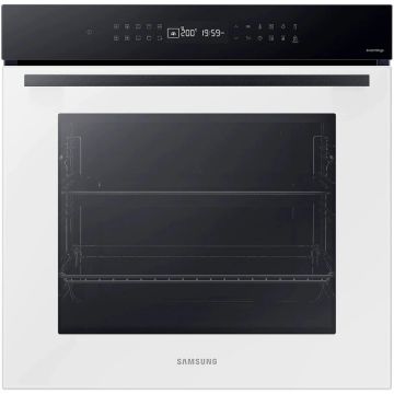 Samsung Cuptor incorporabil Bespoke Samsung NV7B4040VAW/U2, Electric, 76 l, Autocuratare catalitica, Display touch, SmartThings Cooking, Clasa A+, Alb/Negru
