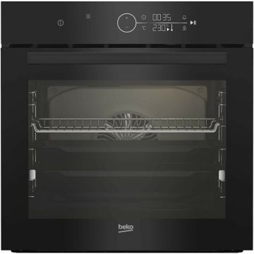 Beko Cuptor incorporabil Beko BBIM17401BCS, Electric, 72 l, Autocuratare catalitica, 3D Cooking, Soft close door, Display LED, Booster, Clasa A++, Negru/Inox