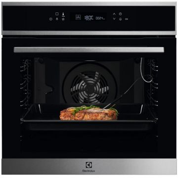 Electrolux Cuptor incorporabil Electrolux COE7P31X2, Electric, 72 l, Autocuratare pirolitica, SenseCook, Food Sensor, Display LCD, Grill, Soft close, Clasa A+, Inox/Negru