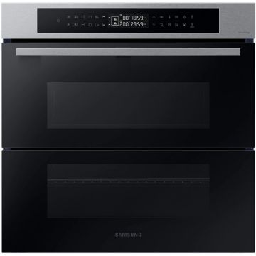 Samsung Cuptor incorporabil Bespoke Samsung NV7B4345VAS/U2, Electric, 76 l, Autocuratare catalitica, Dual Cook Flex, Display touch, Air sous vide,Natural Steam, SmartThings Cooking, Clasa A+, Negru/Inox